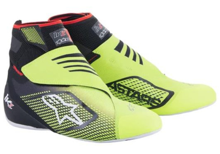 Alpinestars TECH-1 KZ V2 ботинки для картинга, черный/желтый неоновый, р-р 40.5(EUR)/8(US)/7(UK)