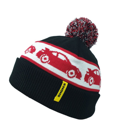 SHONX Porsche шапка с пумпоном, черный/белый/красный