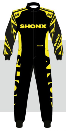 OMP KS ART (SHONX) комбинезон для картинга, черный/желтый/белый, р-р 46