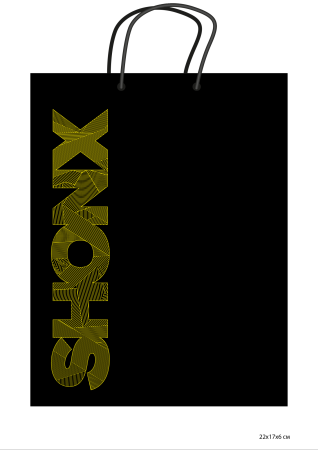 SHONX пакет подарочный малый (new) (22х17х6 см), черный 