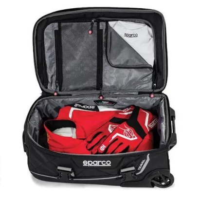 Sparco TRAVEL сумка дорожная на колесах (55 х 35 х 25 см.), черный/серебристый