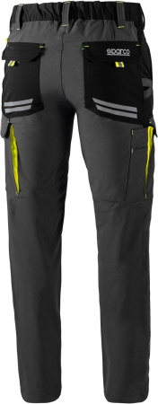 Sparco TECH брюки механика, серый/желтый неоновый, р-р M