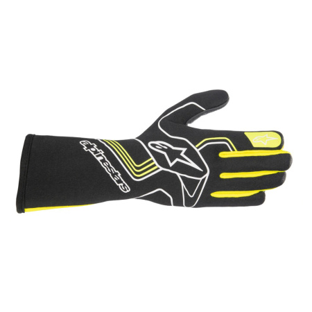 Alpinestars TECH-1 RACE v3 перчатки для автоспорта, черный/желтый неоновый, р-р M