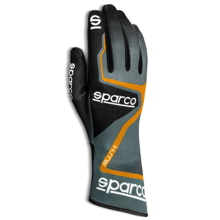 Sparco RUSH перчатки для картинга, серый/оранжевый неоновый, р-р 13