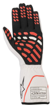 Alpinestars TECH-1 RACE v2 перчатки для автоспорта, белый/черный/красный, р-р M