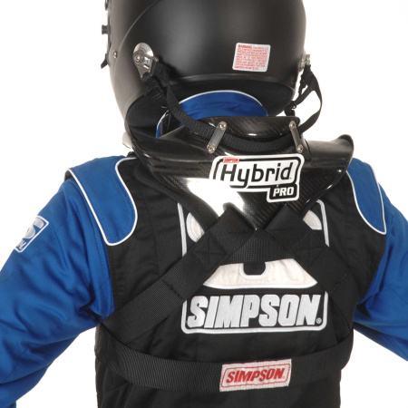 Simpson HYBRID PRO LITE защита головы и шеи (под стд клипсы), карбон, р-р XL
