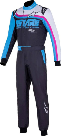 Alpinestars KMX-9 V3 GRAPHIC 2 комбинезон для картинга, черный/голубой/розовый, р-р 46