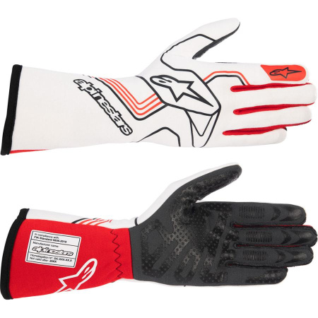Alpinestars TECH-1 RACE v3 перчатки для автоспорта, белый/красный, р-р XXL