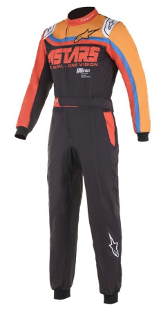 Alpinestars KMX-9 v2 GRAPHIC 2 комбинезон для картинга, черный/оранжевый/красный, р-р 46