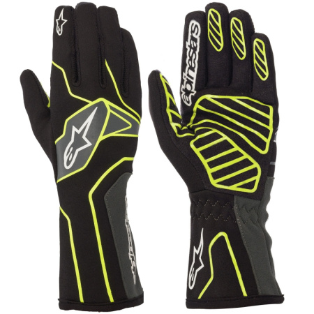 Alpinestars TECH-1 K v2 перчатки для картинга, черный/желтый/антрацит, р-р XXL