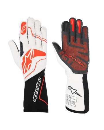 Alpinestars TECH-1 ZX v3 перчатки для автоспорта, черный/белый/красный, р-р XXXL