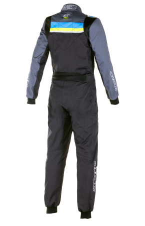 Alpinestars KMX-9 V3 GRAPHIC 4 комбинезон для картинга, черный/голубой/желтый неоновый, р-р 46