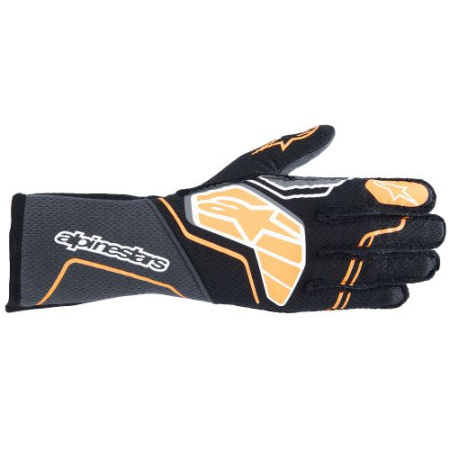 Alpinestars TECH-1 ZX v4 перчатки для автоспорта, черный/оранжевый неоновый, р-р XL