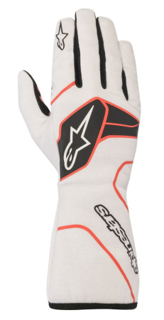 Alpinestars TECH-1 RACE v2 перчатки для автоспорта, белый/черный/красный, р-р M