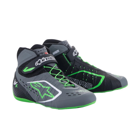 Alpinestars TECH 1-KX v2 ботинки для картинга, черный/серый/зеленый неоновый, р-р 43.5(EUR)/10.5(US)