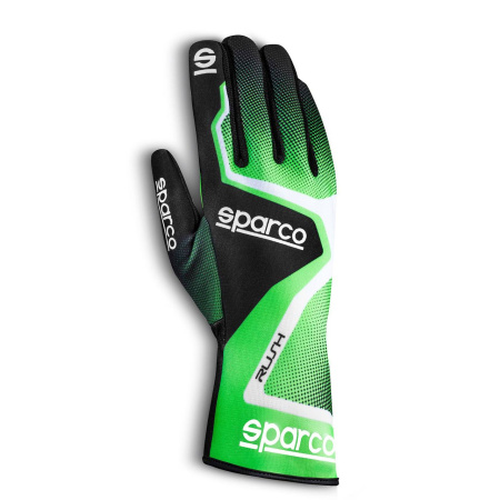Sparco RUSH перчатки для картинга, зеленый неоновый/черный, р-р 13