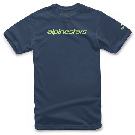 Alpinestars LINEAR WORDMARK футболка, темно-синий/желтый, р-р L