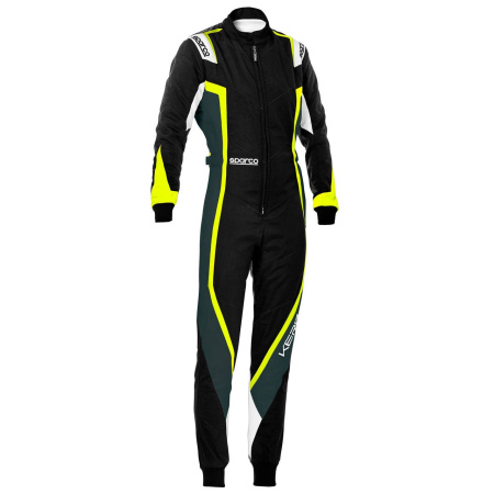 Sparco KERB LADY комбинезон для картинга, черный/серый/желтый неоновый, р-р S