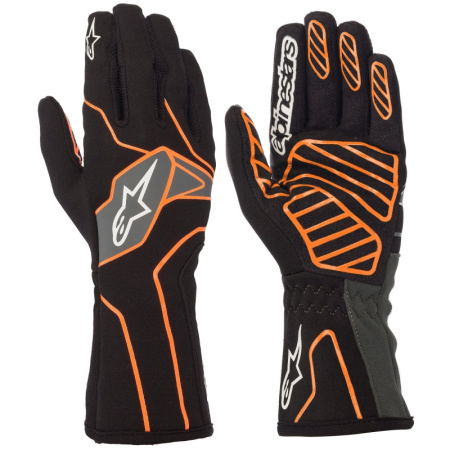 Alpinestars TECH-1 K v2 перчатки для картинга, черный/оранжевый неоновый, р-р XXL