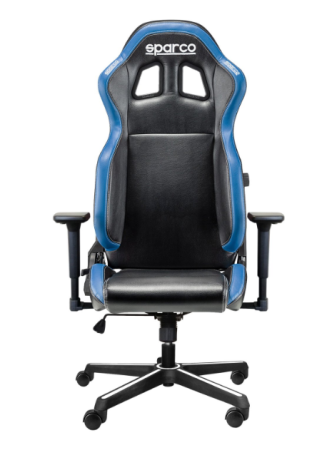 Sparco ICON кресло офисное (кожа), черный/синий