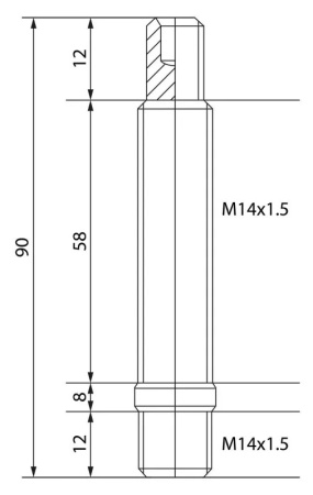 EvoCorse шпилька колесная (M12x1.5 x 75 мм./шестигр.), черный