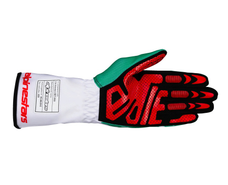 Alpinestars TECH-1 K V3 перчатки для картинга, белый/зеленый/красный, р-р XXL