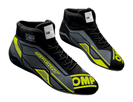 OMP SPORT ботинки для автоспорта, черный/желтый неоновый, р-р 42(EUR)/9(US)/8(UK)