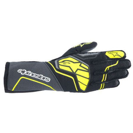 Alpinestars TECH-1 ZX v4 перчатки для автоспорта, черный/антрацит/желтый неоновый, р-р XL