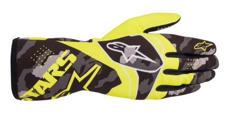Alpinestars TECH-1 K RACE v2 GRAPH перчатки для картинга, желтый неоновый/черный, р-р XXL