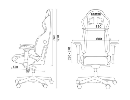 Sparco ICON кресло офисное (кожа), черный/синий