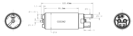 Walbro насос топливный погружной 255 л/ч, погружной (GSS342G3)