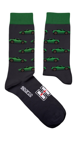 Sparco LANCIA носки, черный/зеленый, р-р L/XL