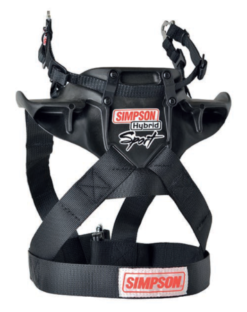 Simpson HYBRID SPORT защита головы и шеи (под стд клипсы), черный, р-р L